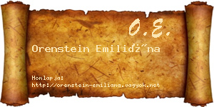 Orenstein Emiliána névjegykártya